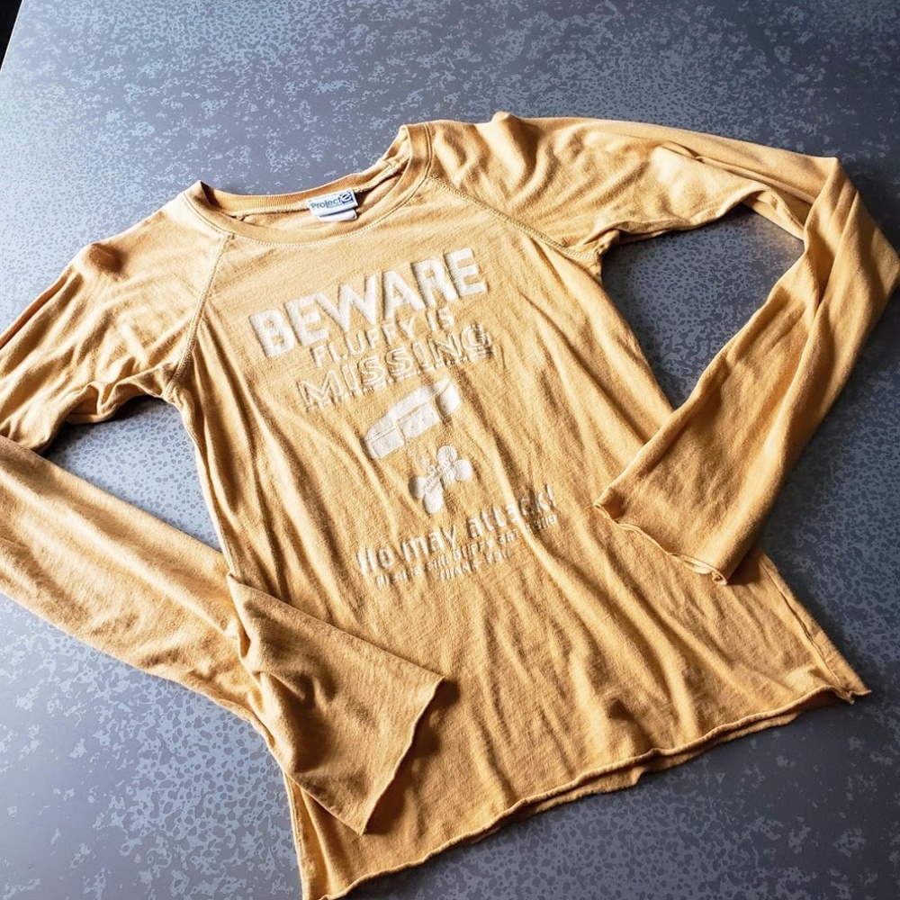 Project E - Vintage "Beware Of Fluffy" Tee - XS